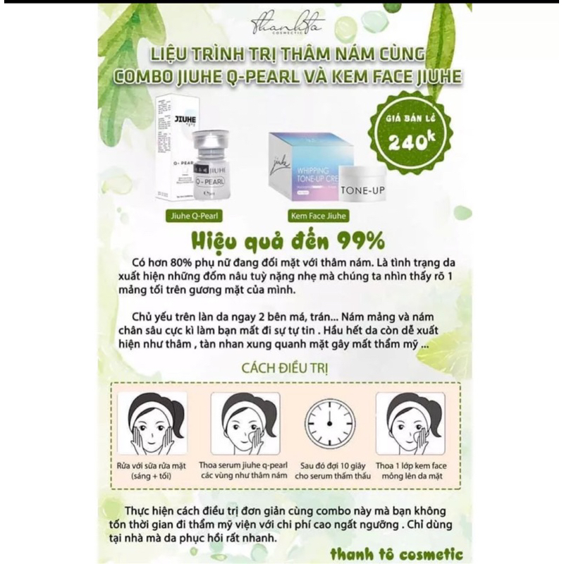Kem face Jiuhe dưỡng trắng da Thanh Tô - Mỹ phẩm Thanh Tô