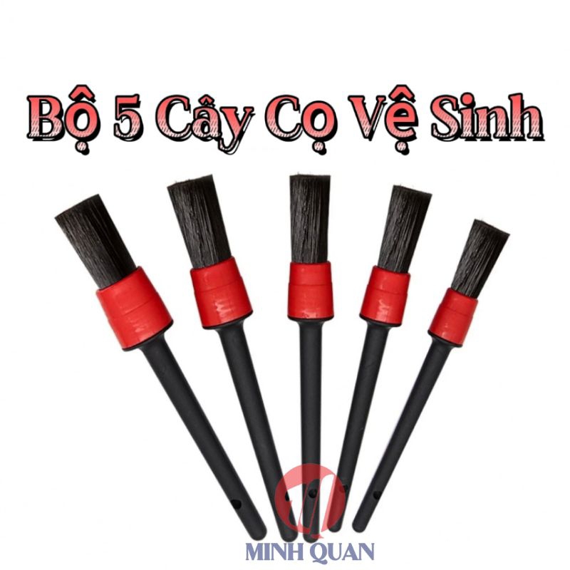 Bộ 5 Cây Cọ Vệ Sinh Đa Năng, Vệ Sinh Chi Tiết Xe Ô Tô, Xe Máy, Nội Thất