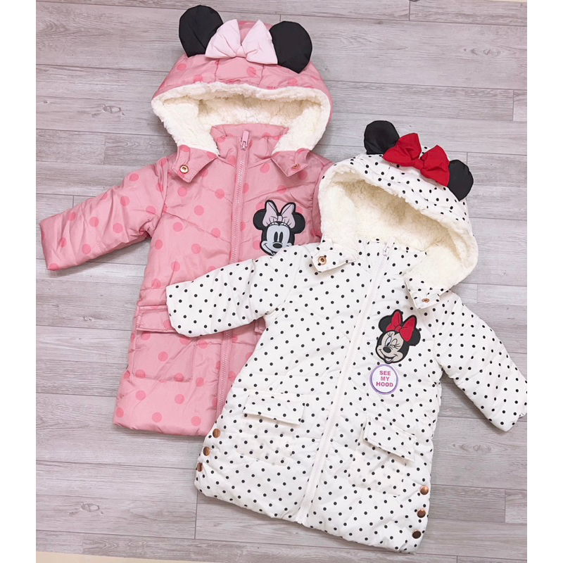 Áo Phao Dáng Dài Lót Lông Bé Gái