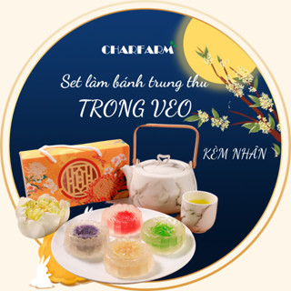 Set làm bánh trung thu Bột trong veo đầy đủ nguyên liệu hướng dẫn khuôn khay và túi