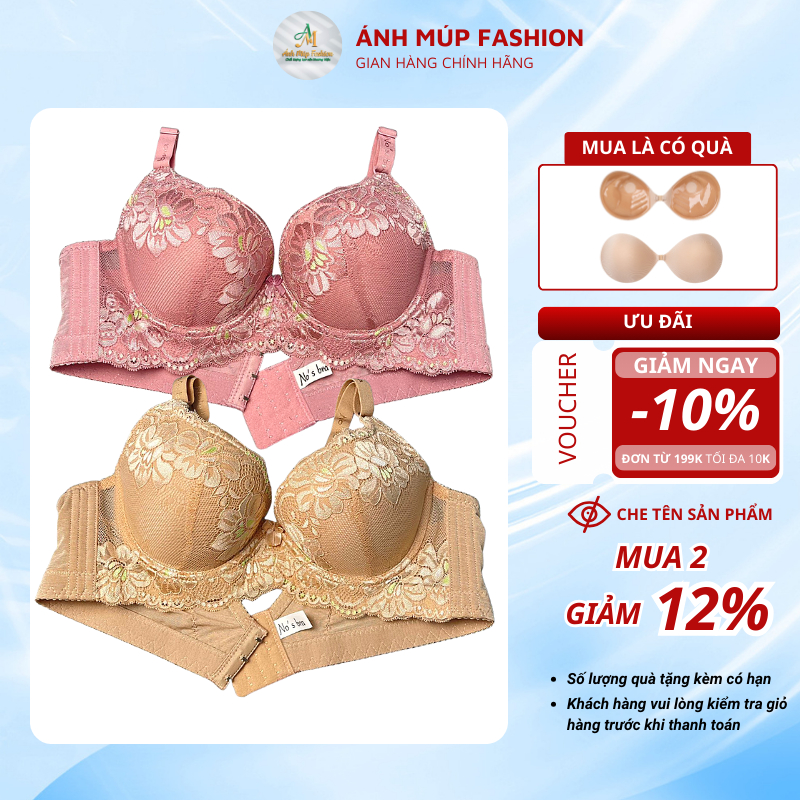 Áo lót Bigsize nữ 244 Ánh Múp Bigsize, Bra cup B có gọng, Bản to, Mềm mại, Nâng Ngực, Che khuyết điểm