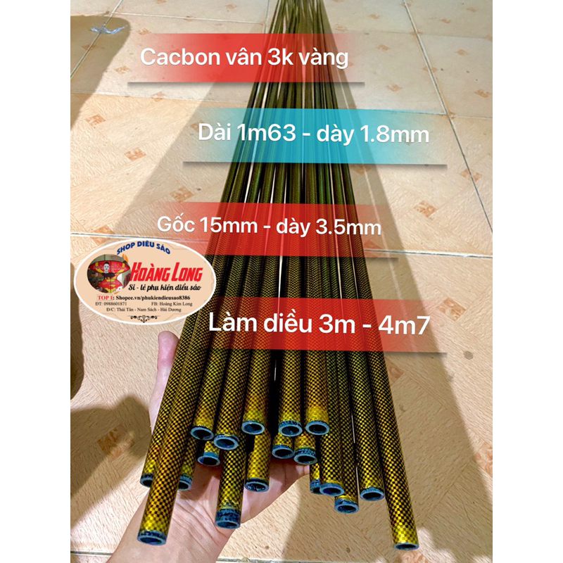 Cacbon vân 3k dài 1m25 - 1m4- 1m67 chất lượng cao