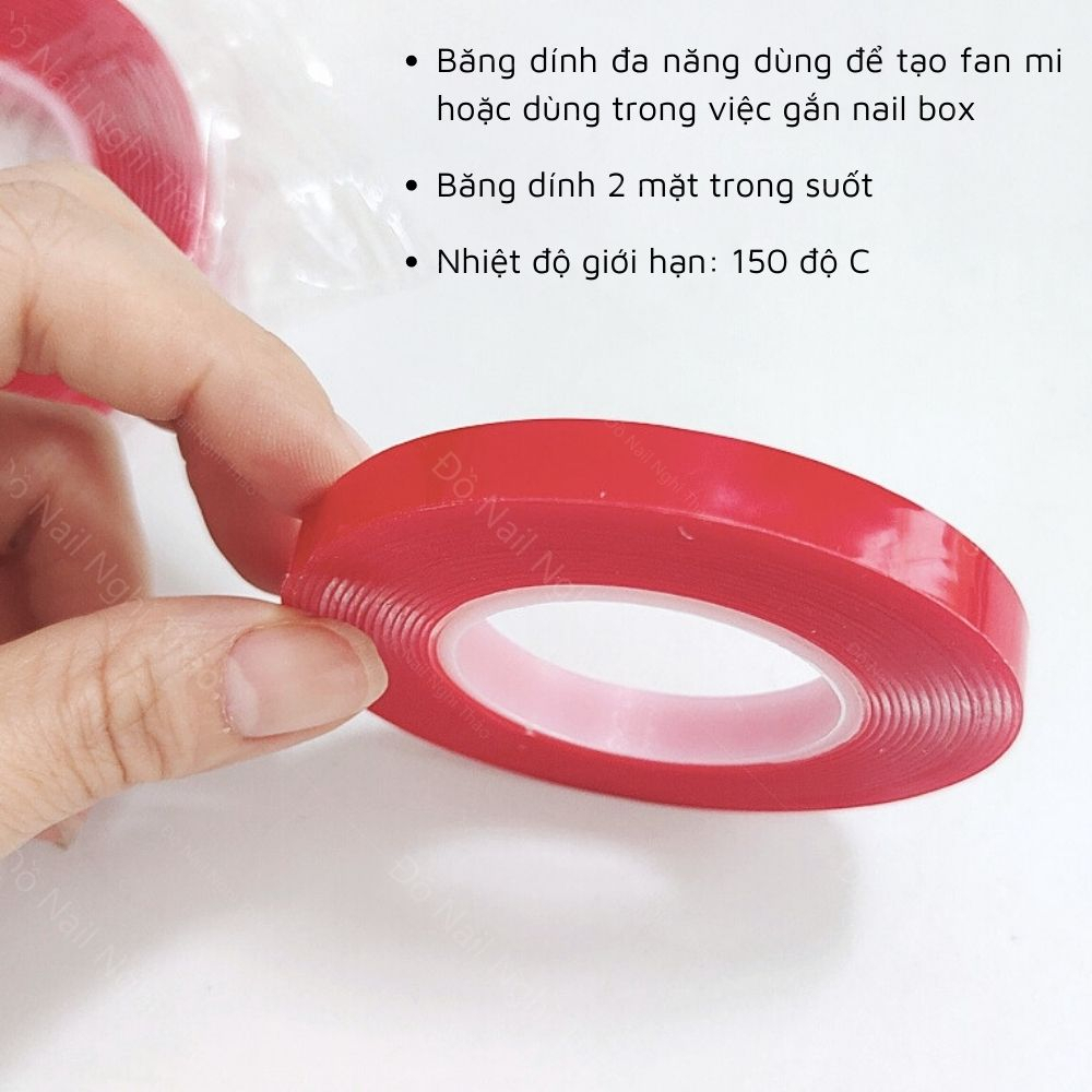 Băng Dính Đỏ, Keo Trong Dán Đế Móng - băng keo dán nail Chất Lượng, Giá Tốt, Băng keo đỏ dán móng mẫu, nail box cuộn 10m