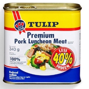 Thịt hộp 40% less sodium Tulip 340g