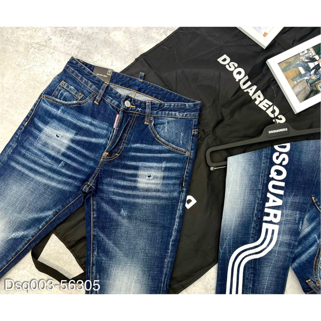 Quần Jeans DSQ Nam In Logo Chữ Dọc Siêu Đẹp - Quần DSQ Nam Like Au.th Khóa Cúc Cao Cấp