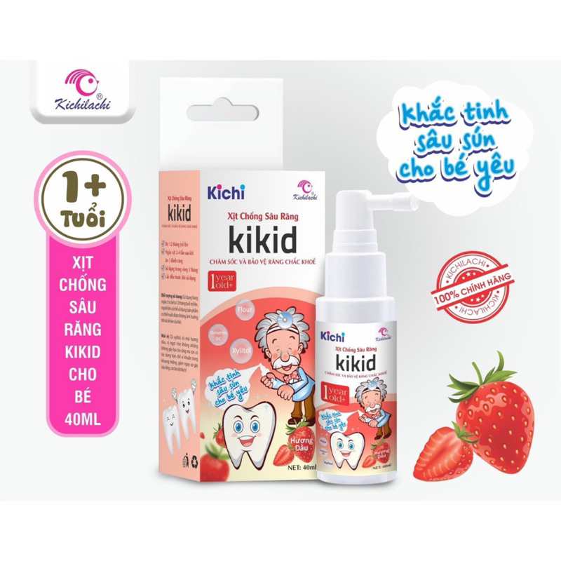 Xịt chống sâu răng Kikid Kichilachi cho Bé 40ml - Kichi cho bé từ 1 tuổi