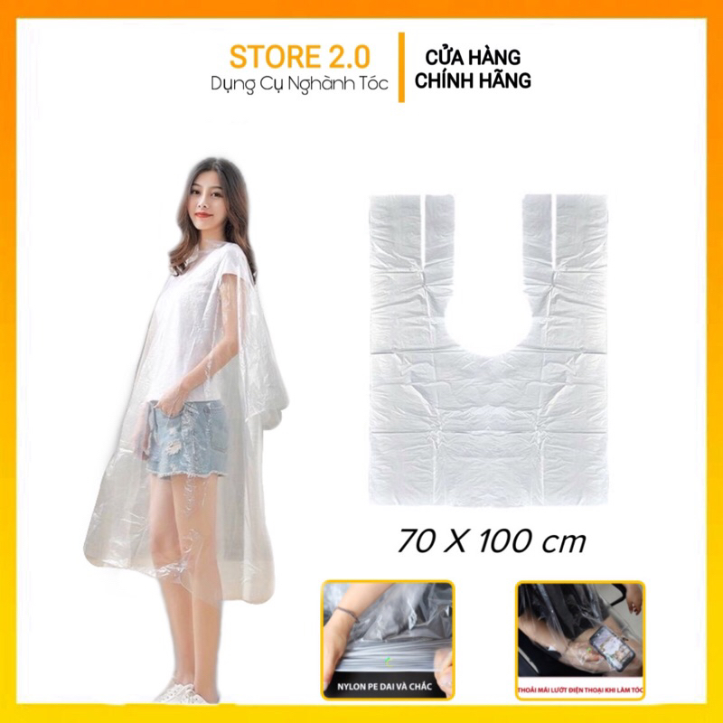 Áo Choàng nilon Nhuộm Tóc Túi 200 cái