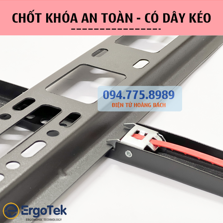 Giá treo tivi siêu mỏng 2,6 cm ErgoTek E92 32 - 60 Inch - Hàng Nhập Khẩu - Giá Treo Tv Cố Định Sát Tường