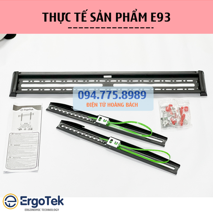 Giá treo tivi siêu mỏng 2.9 cm ErgoTek E93 40 - 75 Inch - Giá Treo TV cố định Sát Tường Phẳng