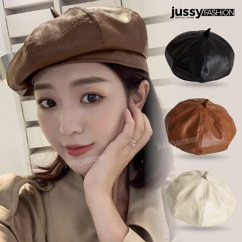 Mũ Nồi Nữ Kiểu Beret Da Trơn 8 Múi JBR12 Jussy Fashion Kiểu Mũ Beret Họa Sĩ Chất Da PU Cao Cấp Có Nhiều Màu Hot Trend