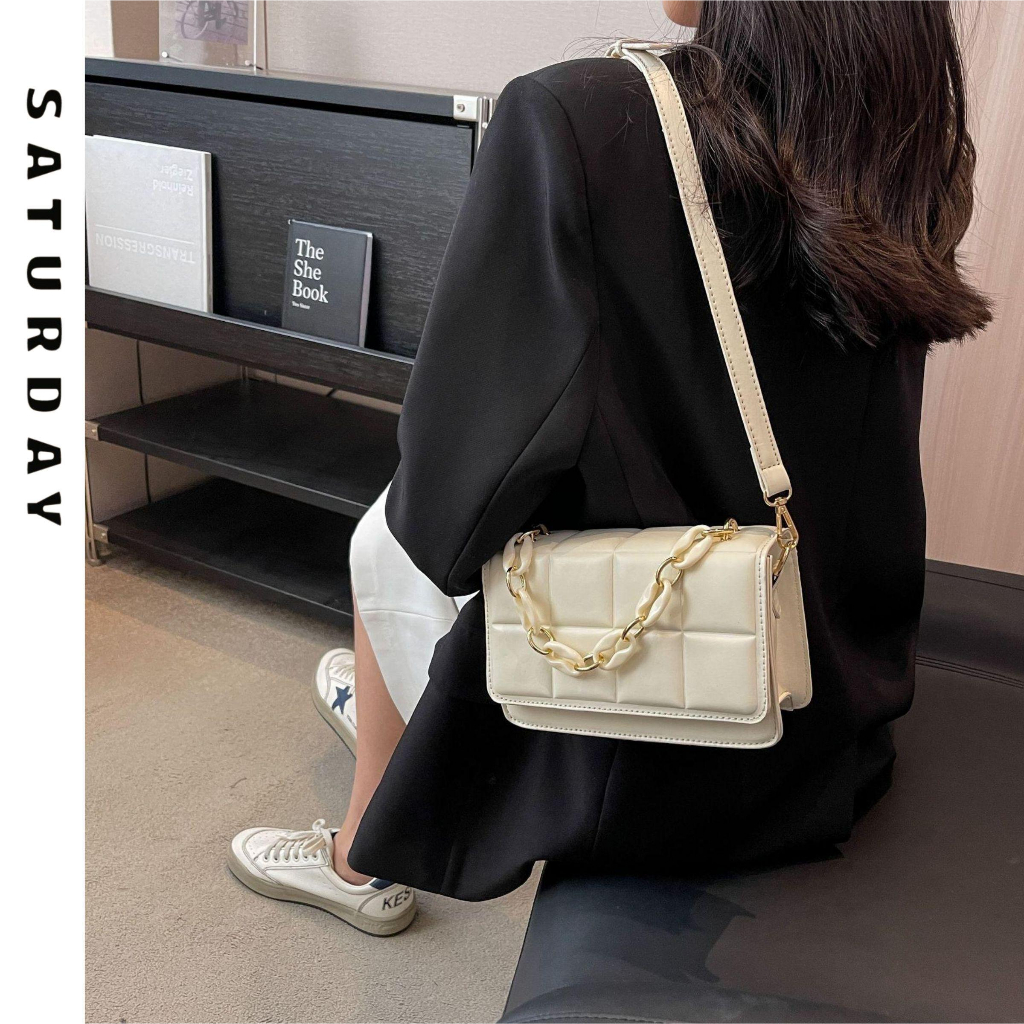 Túi Xách Nữ Đeo chéo, Đeo Vai Phối Dây Xích Sang Tinh Tế