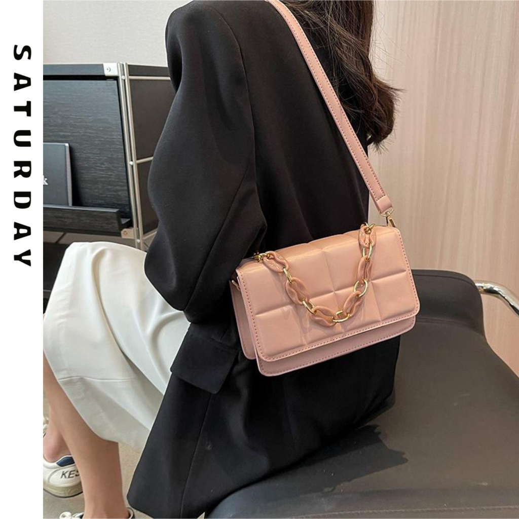 Túi Xách Nữ Đeo chéo, Đeo Vai Phối Dây Xích Sang Tinh Tế