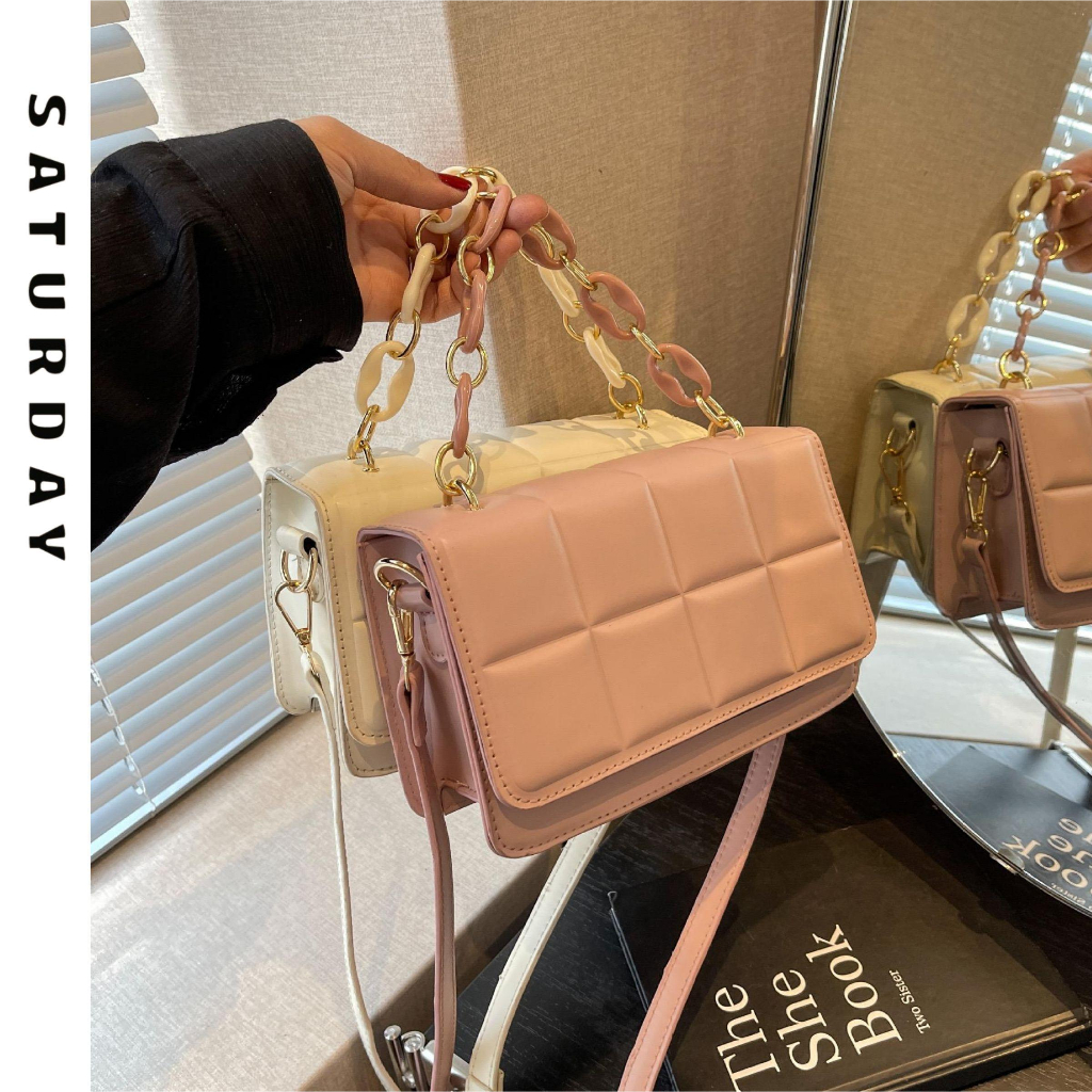 Túi Xách Nữ Đeo chéo, Đeo Vai Phối Dây Xích Sang Tinh Tế