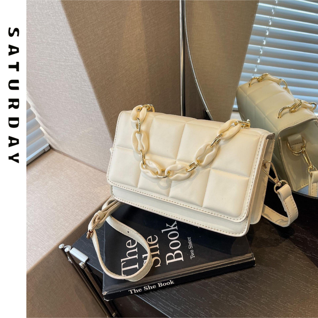 Túi Xách Nữ Đeo chéo, Đeo Vai Phối Dây Xích Sang Tinh Tế