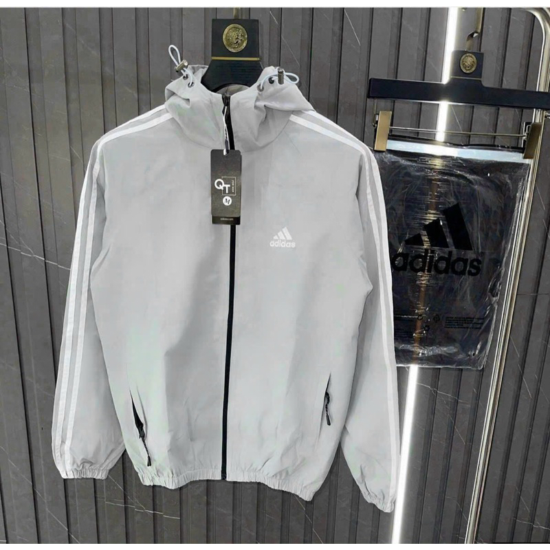 Áo Khoác Gió Phối Viền Kẻ Sọc 2 Lớp Dày Dặn A12