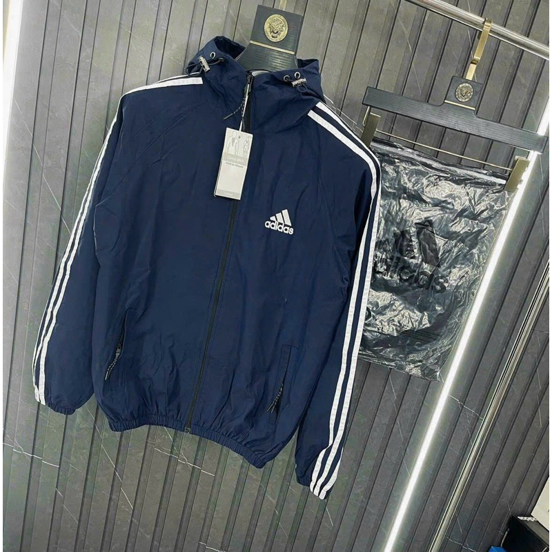 Áo Khoác Gió Phối Viền Kẻ Sọc 2 Lớp Dày Dặn A12