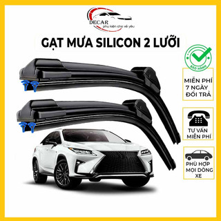 Gạt mưa LƯỠI KÉP silicon cao cấp, thanh gạt kính nước mưa oto xe hơi 2 lưỡi khung mềm đa năng gat mua luoikep