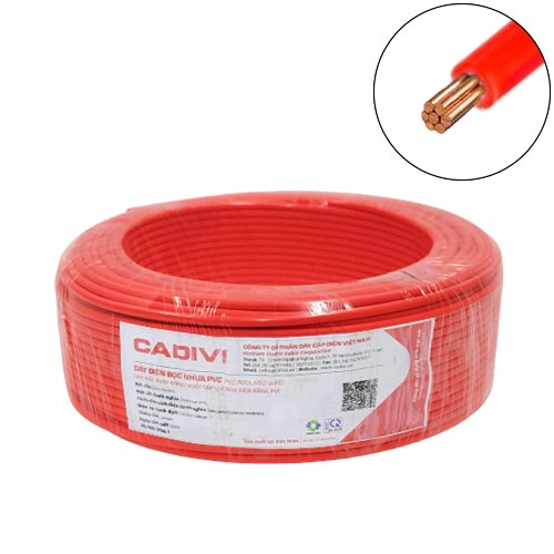 Dây điện CV-1, CV-1.5, CV-2.5 Cadivi - 0.6/1kV (Cuộn 100 mét)