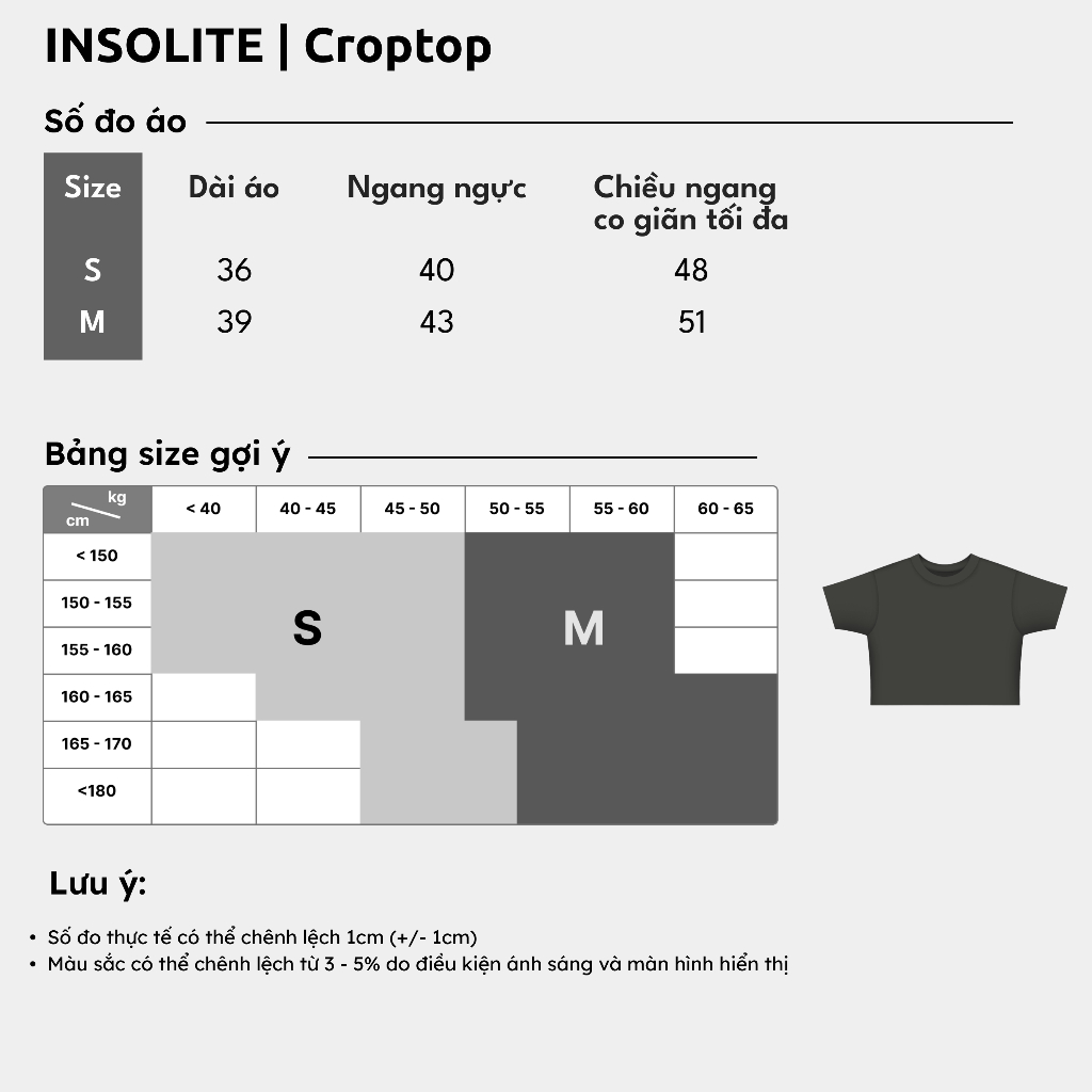 Áo Croptop Trơn Insolite Vải Thun Gân Cao Cấp, Form Ôm Body - Màu Đen / Trắng