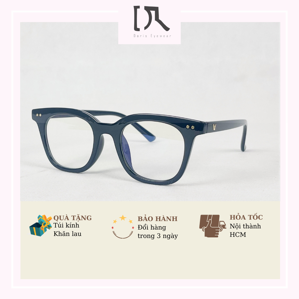 Kính mát gọng chữ V vuông nhựa dẻo TR90 cao cấp dành cho nam nữ DORISEYEWEAR