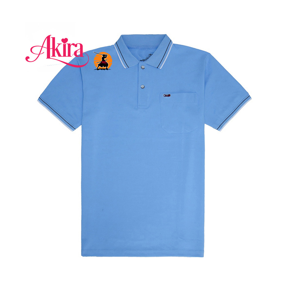 Áo Thun Polo Nam Ngắn Tay Cổ Sọc Có Túi Chất Vải Co Giãn Bền Màu phong cách trẻ trung Akira PL70-2