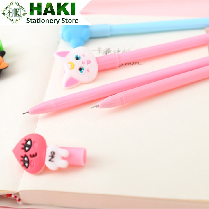 Bút Bi Nước Mực Gel Màu Đen Nhiều Mẫu Hoạt Hình Dễ Thương Cute - STBooks