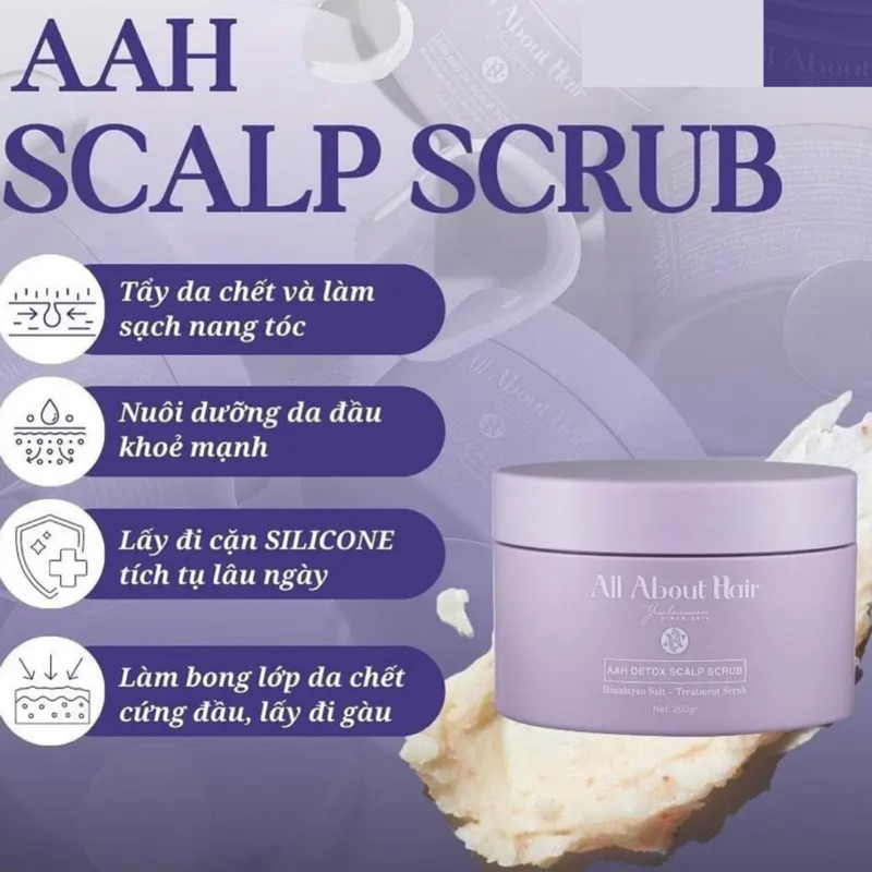 Tẩy Tế Bào Da Đầu - AHH SCALP SCRUB . Giúp Làm Sạch Dầu Thừa, Sợi Bả Nhờn, Mảng Bám
