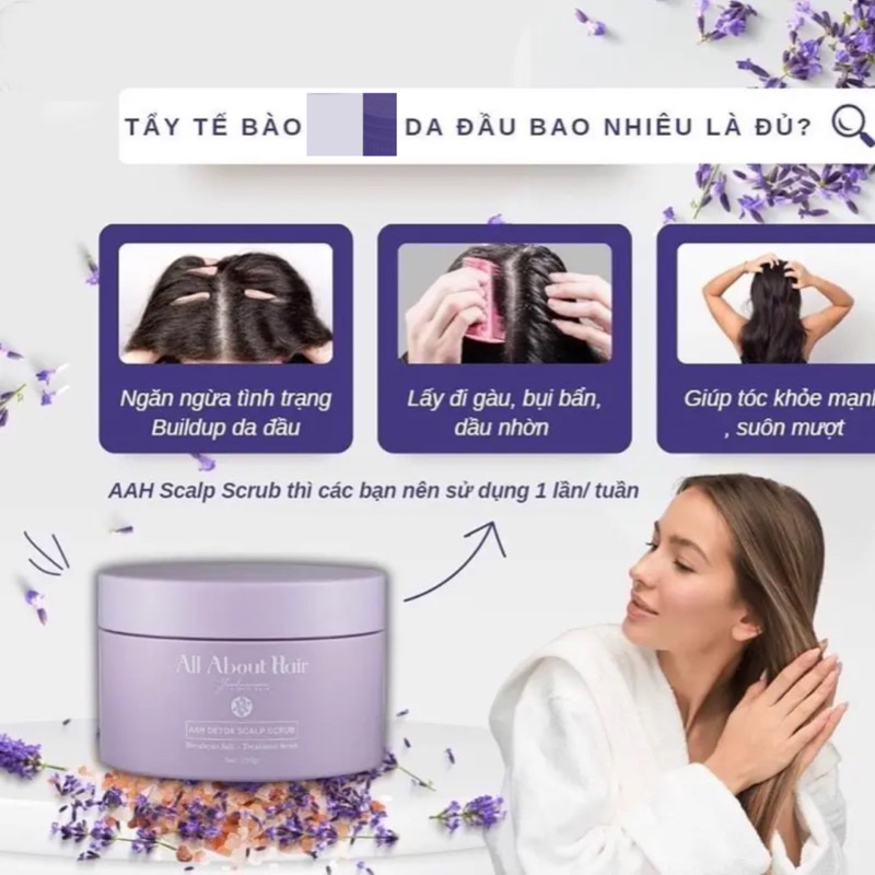 Tẩy Tế Bào Da Đầu - AHH SCALP SCRUB . Giúp Làm Sạch Dầu Thừa, Sợi Bả Nhờn, Mảng Bám