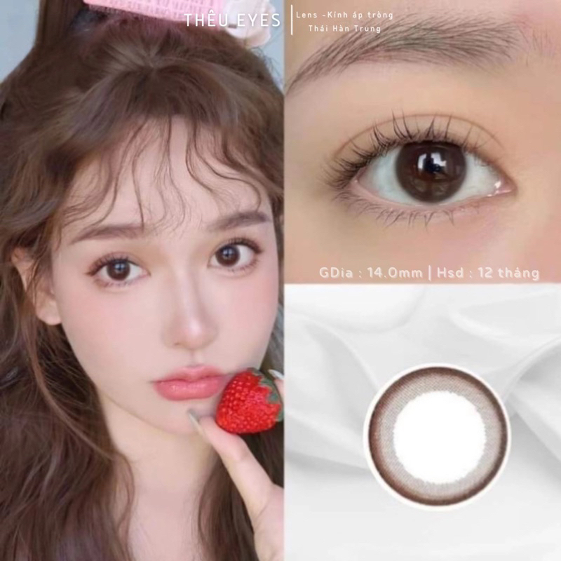 ( 𝐇𝐚̀𝐧𝐠 𝐂𝐨́ 𝐂𝐚̣̂𝐧 ) Kính Áp Tròng Lens Nâu Choco Tự Nhiên Phù Hợp Đeo Hàng Ngày Size Giãn Nhỏ - Hsd 12Months