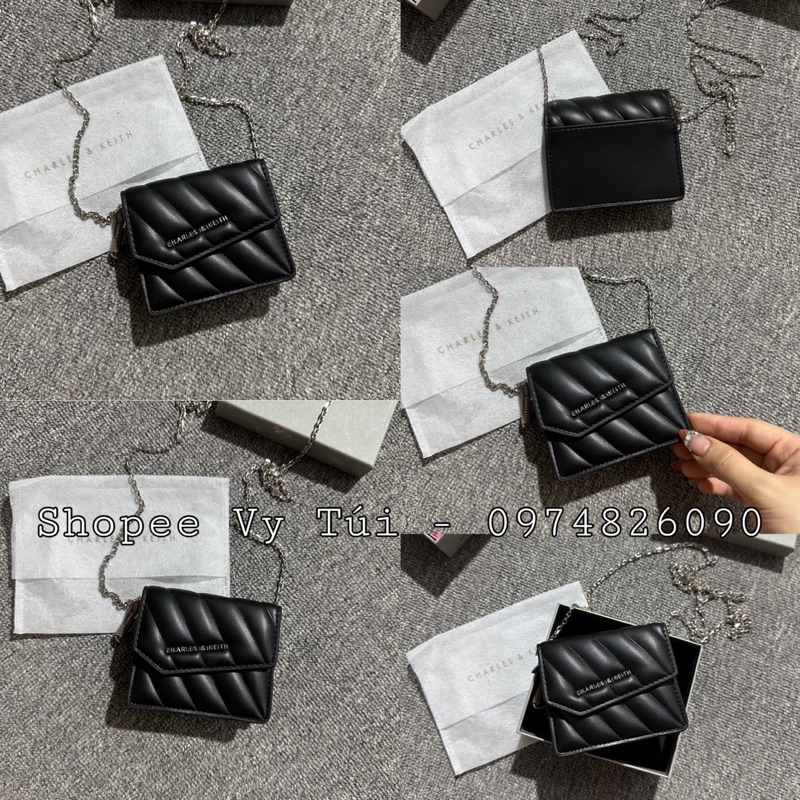 Ví kèm dây xích lắp chéo cê-ka mini chuẩn xịn