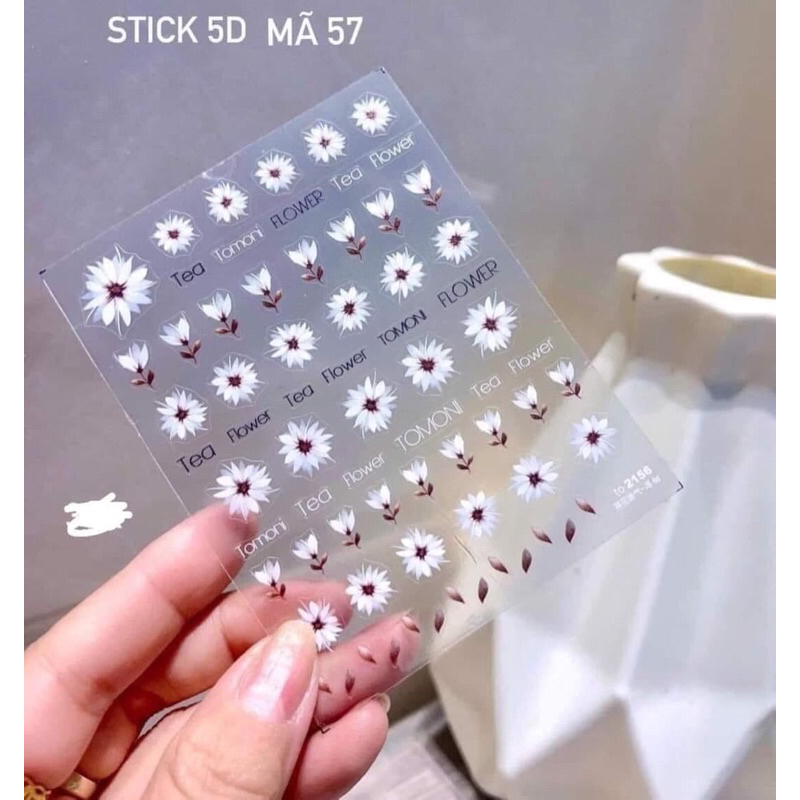 Sticker hoa lụa 3D siêu hót mã DD835- sticker hoa lụa dán móng 3d DD835