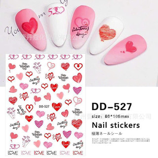 Sticker trái tim dán móng mã DD527 - Sticker dán móng hình tim mã DD527