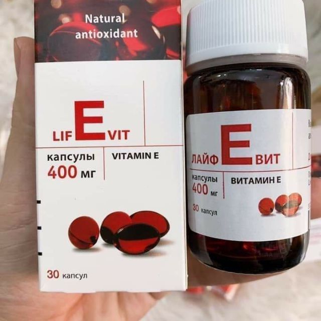 Vitamin E đỏ Nga 400mg, lọ thủy tinh, viên uống vitamin E đỏ dòng cao cấp