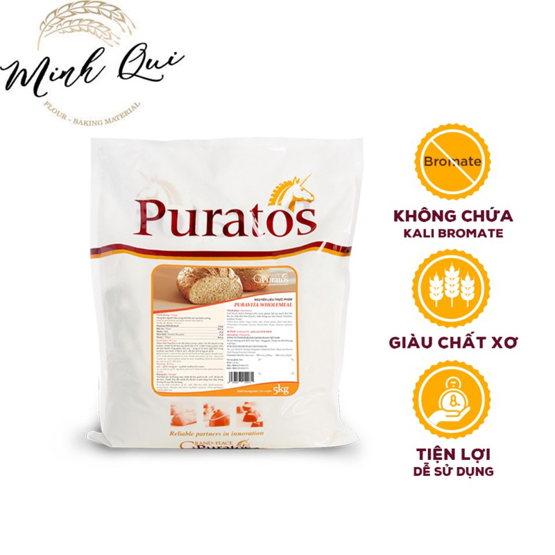 Bột mỳ nguyên cám Puravita WholeMeal Puratos 500gr