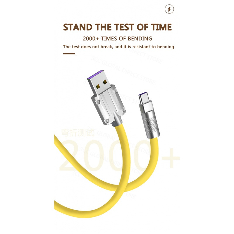 Dây Cáp Sạc Nhanh 120W 6A Bằng Hợp Kim Kẽm Và Silicon
