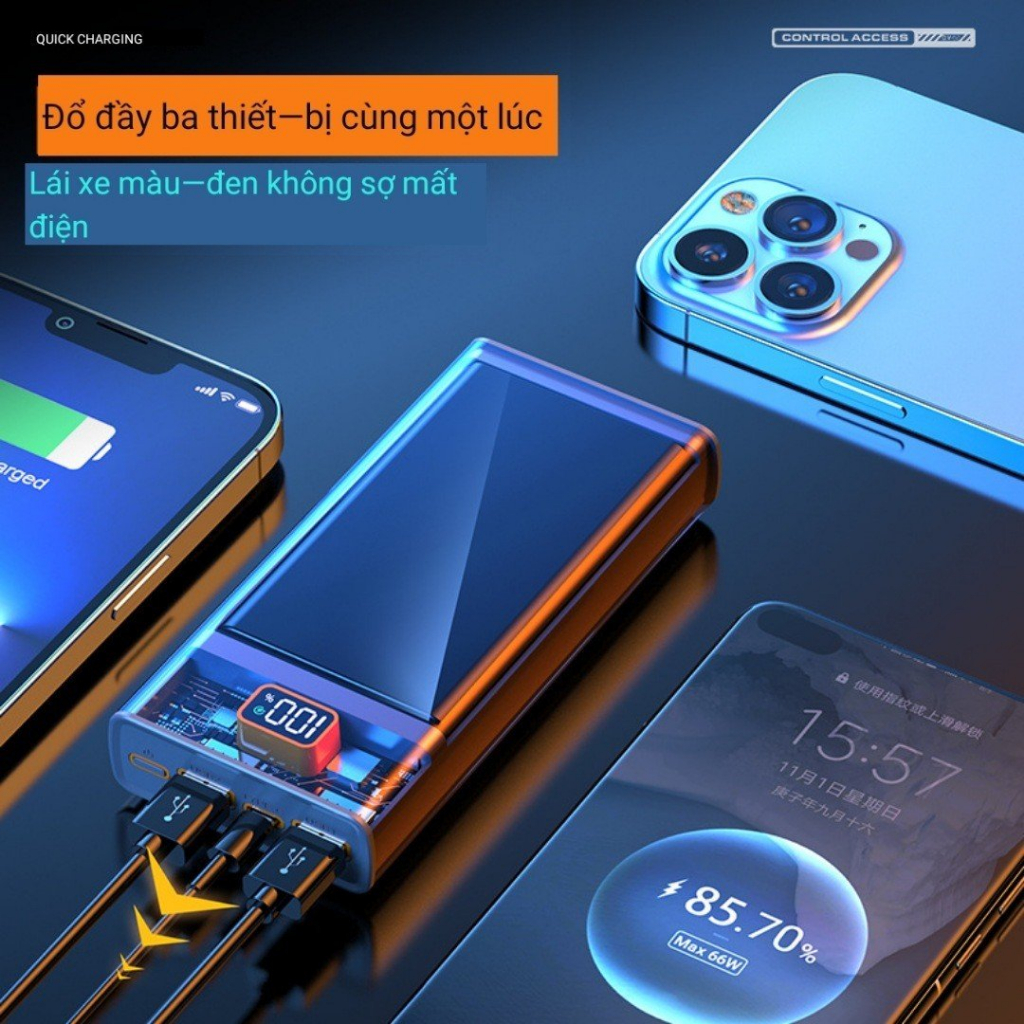 Box sạc nhanh 2 cell lipo 1260110 PD3.0, QC4.0 - 22,5W chưa có pin k36