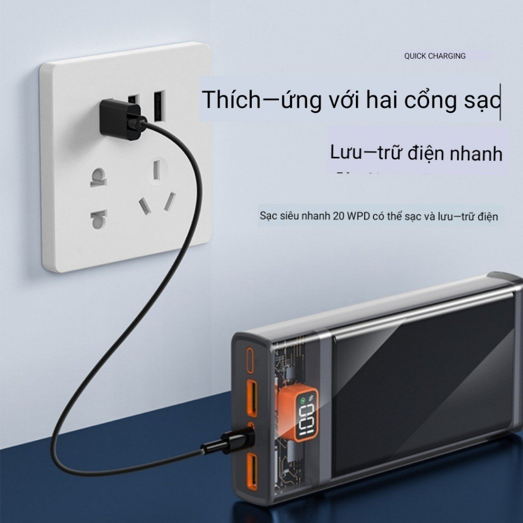 Box sạc nhanh 2 cell lipo 1260110 PD3.0, QC4.0 - 22,5W chưa có pin k36