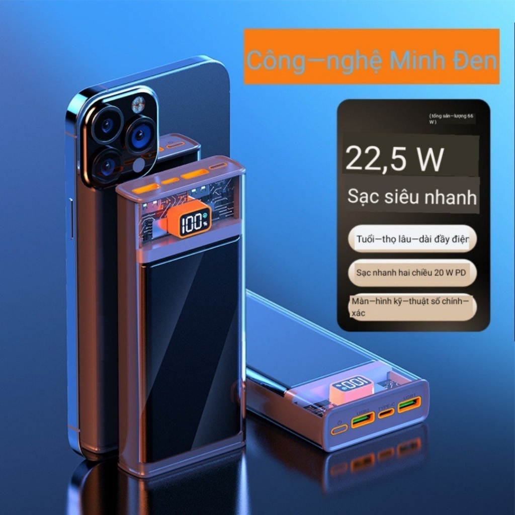 Box sạc nhanh 2 cell lipo 1260110 PD3.0, QC4.0 - 22,5W chưa có pin k36