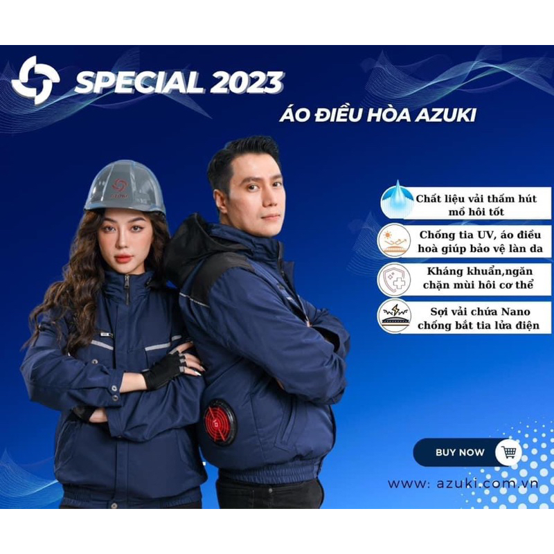 Aó điều hòa Nhật bản AZUKI SUPER ULTRA 2023, pin 26.000mah, quạt 13v