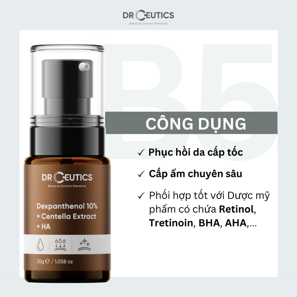 Tinh Chất B5 DRceutics Serum cấp ẩm phục hồi toàn diện 30ml, 100ml