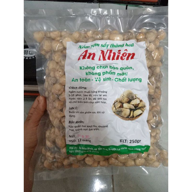 Nấm Rơm Nguyên Búp Sấy Khô  500g