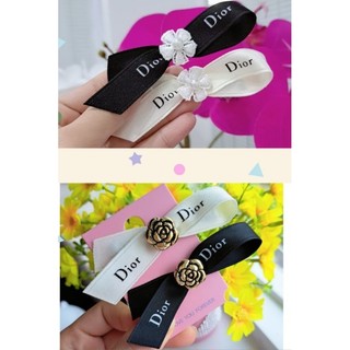 Kẹp tóc nơ lụa mờ đính hoa