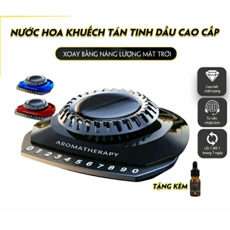 Nước hoa Ô Tô, Nước hoa AROMATHERAPY chính hãng, tự động khuếch tán hương thơm bằng năng lượng mặt trời