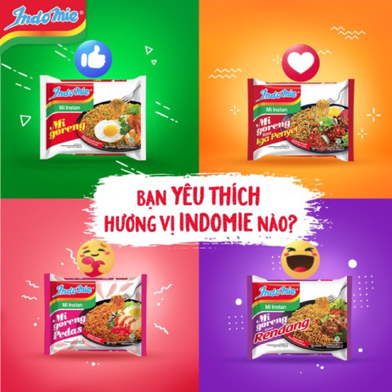 Thùng Mì Indomie 40 gói đầy đủ 4 vị