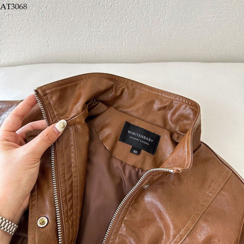 ÁO KHOÁC DA BÓNG CÓ BÉ HÃNG MMBABY