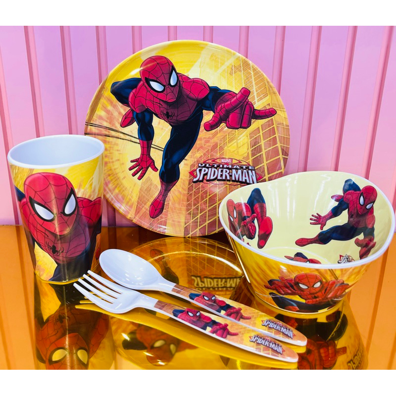 Set bát cốc 5 chi tiết Spiderman cao cấp cho bé