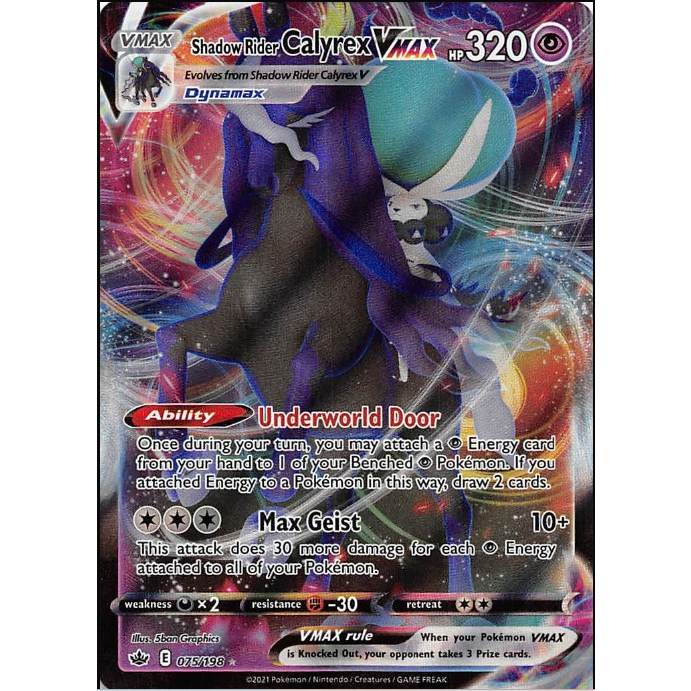 Thẻ bài Pokemon - TCG - Shadow Rider Calyrex VMAX / 075/198