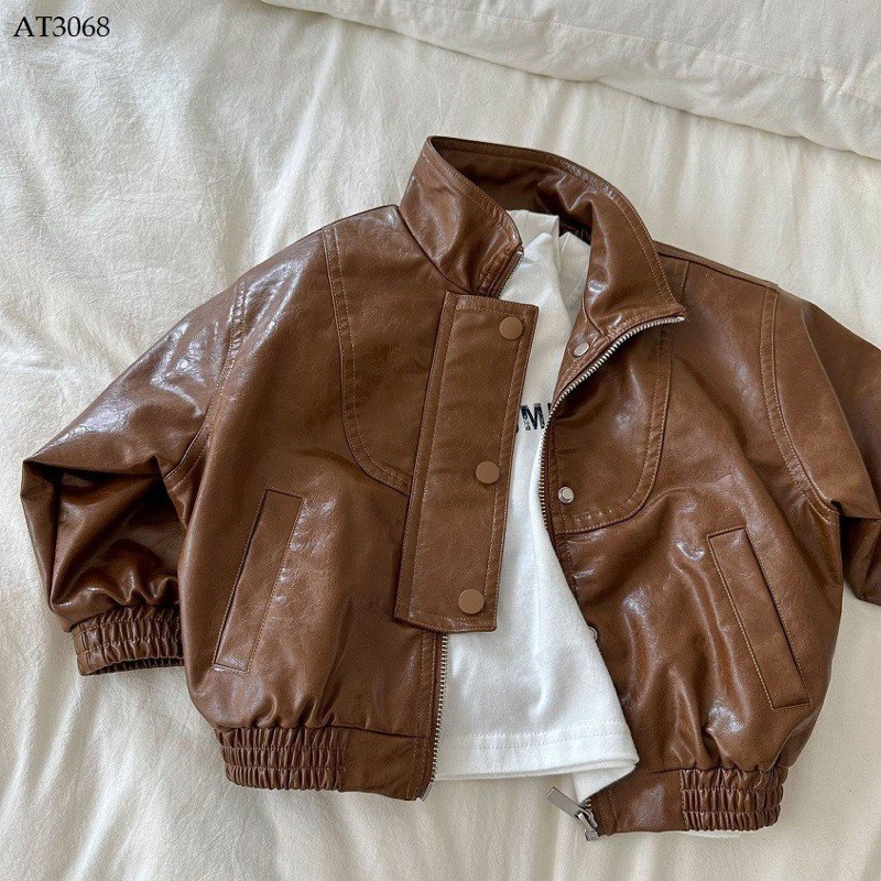 ÁO KHOÁC DA BÓNG CÓ BÉ HÃNG MMBABY