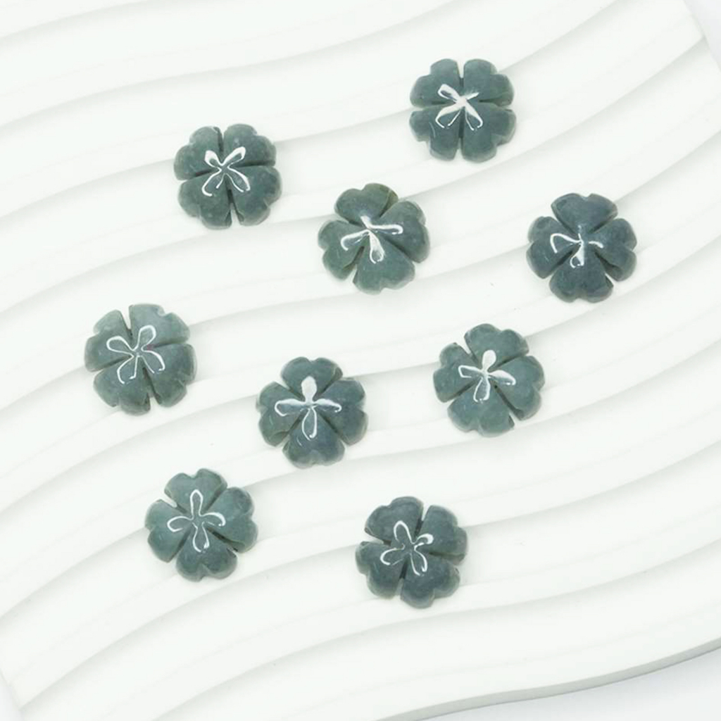 Cỏ bốn lá xỏ vòng tay, mặt dây Lam Ngọc A chuẩn thiên nhiên UPCARA