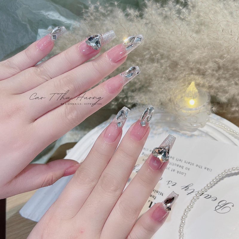 Set 100 viên đá chân bằng trang trí móng tay size trung
